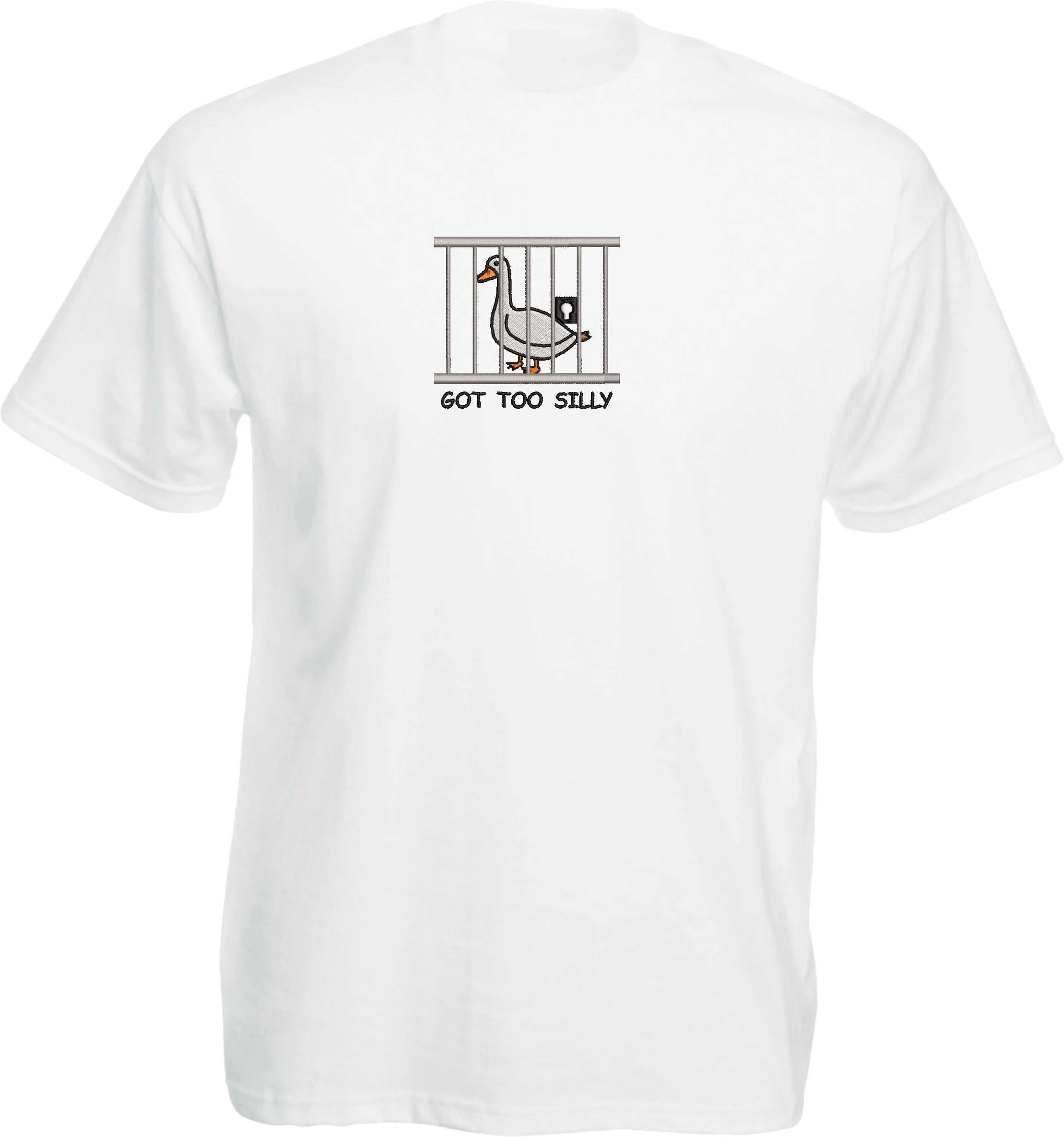 Embroidered Silly Goose T-shirt, Got Too Silly Embroidered T-shirt, Goose Crewneck, Silly Goose Embroidered clothing, Funny Gift Tee Top Embroidered Silly Goose T-shirt, Got Too Silly Embroidered T-shirt, Goose Crewneck, Silly Goose Embroidered clothing, Funny Gift Tee Top